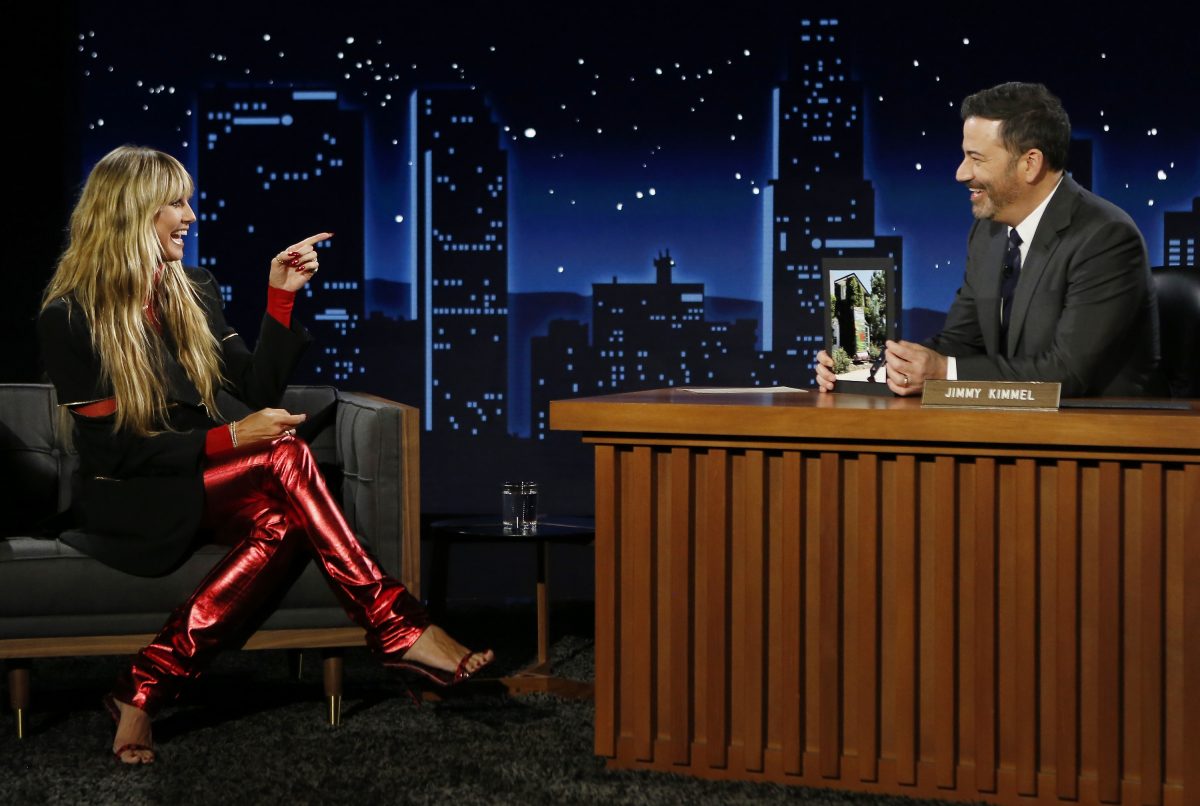 Wardrobe Breakdown Heidi Klum On Jimmy Kimmel Live Talking With Tami