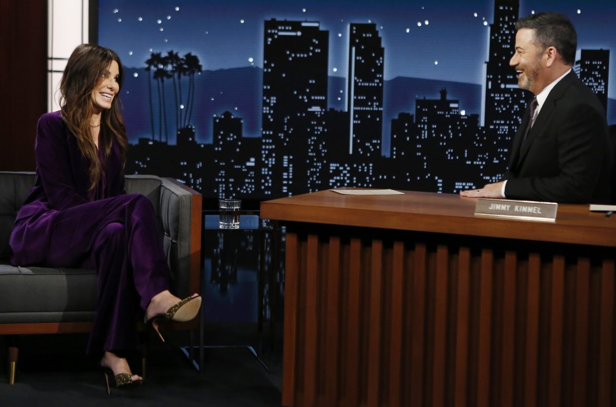 Wardrobe Breakdown: Sandra Bullock On 'Jimmy Kimmel Live' - Talking ...